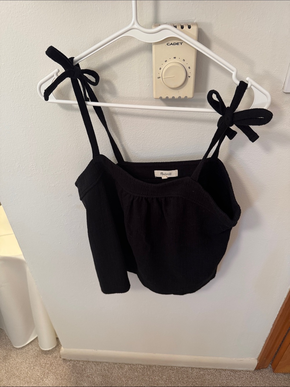 Madewell Black Tie-Strap Knit Camisole